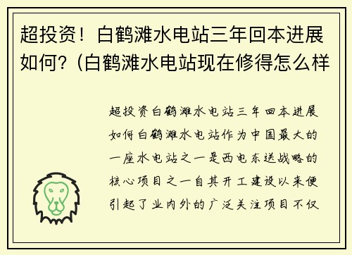 超投资！白鹤滩水电站三年回本进展如何？(白鹤滩水电站现在修得怎么样)